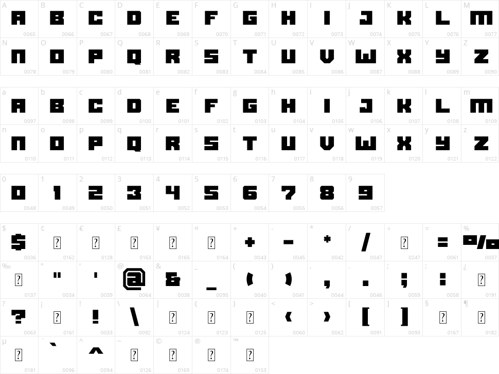 Black Bison Character Map