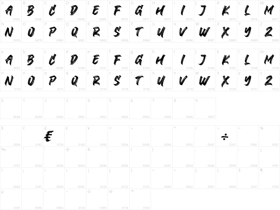 Black Bruno Character Map