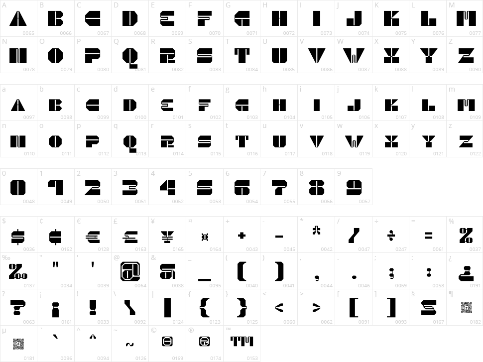 Black Circuit Character Map