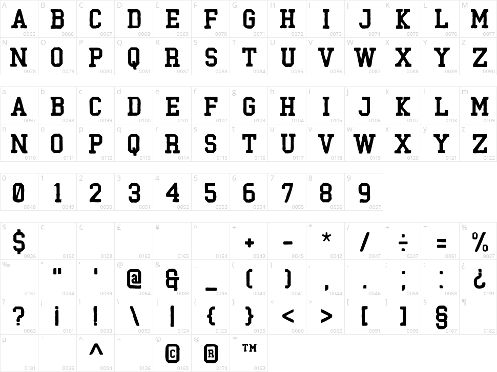 Black Milk Rough Character Map