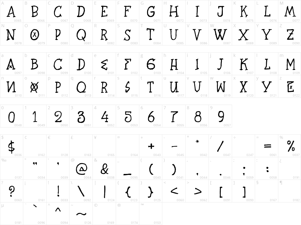 Black Rocket Character Map