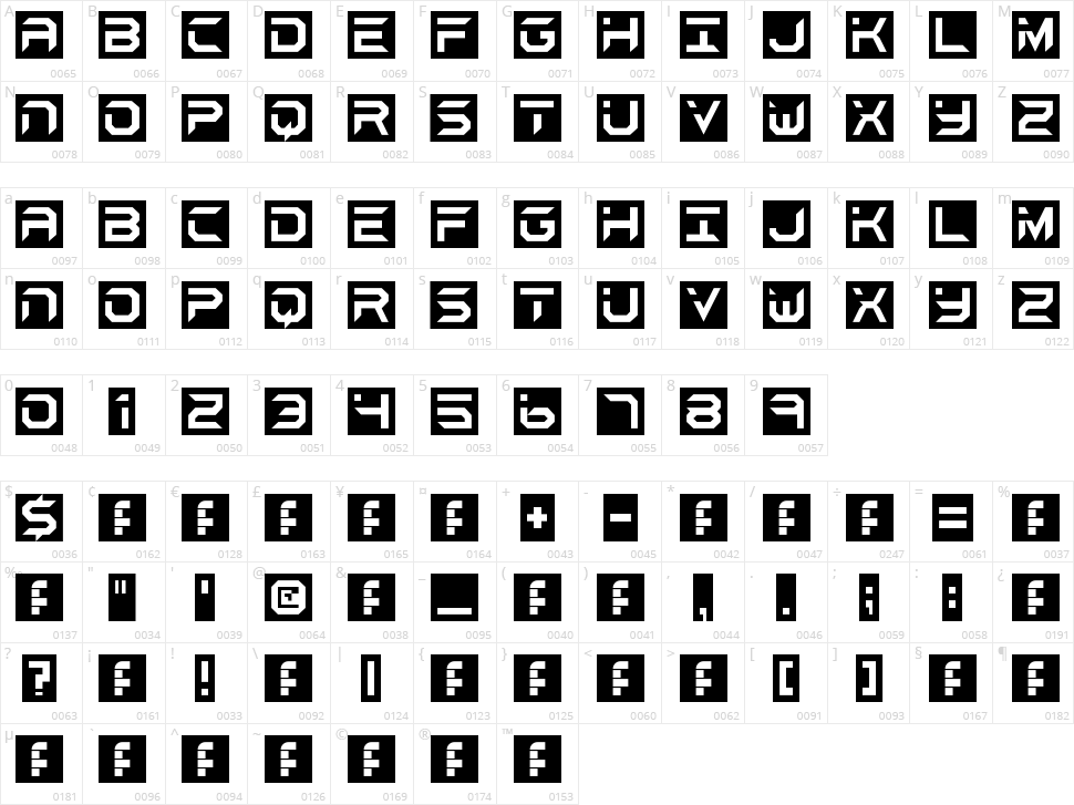 Black and White Character Map