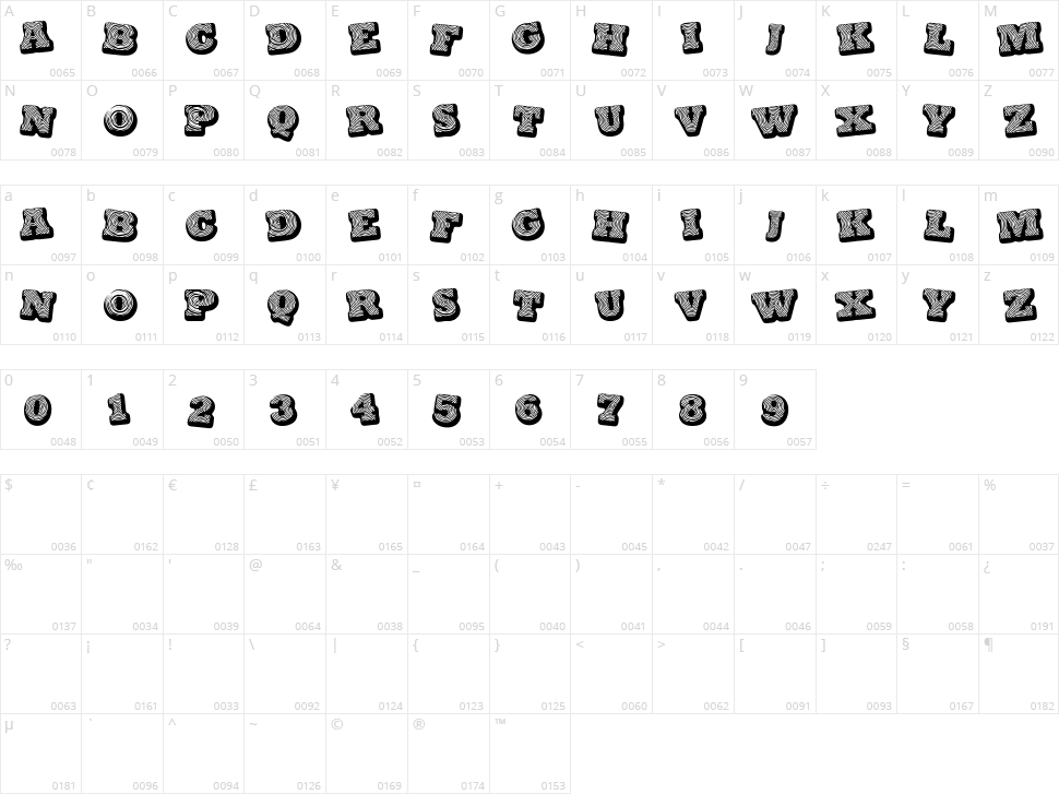 Black spiral Character Map