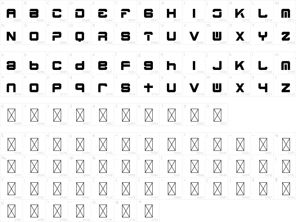 Blacked Character Map