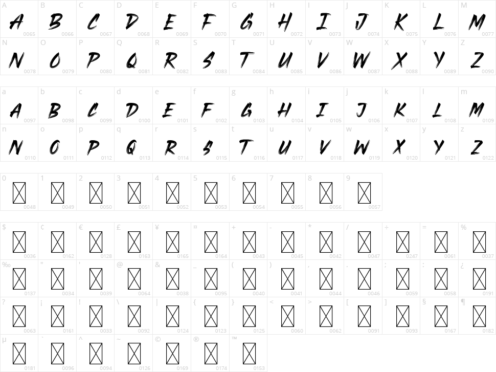 Blackish Character Map