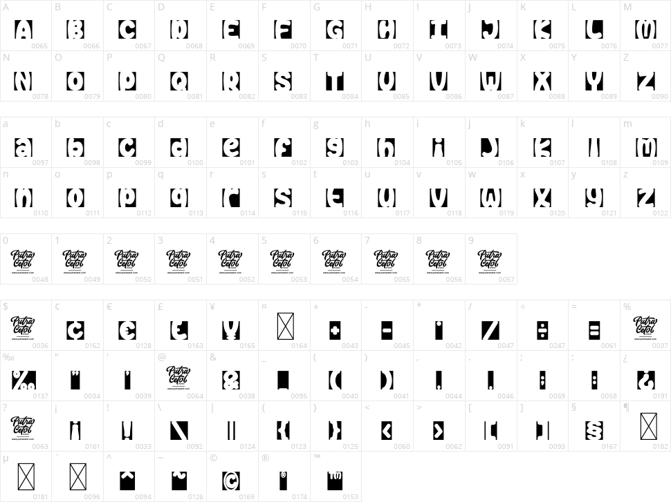 Block Space Character Map