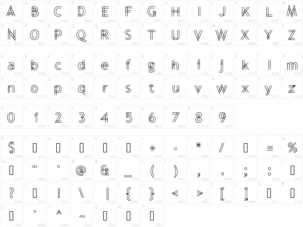 Blue Printed Character Map