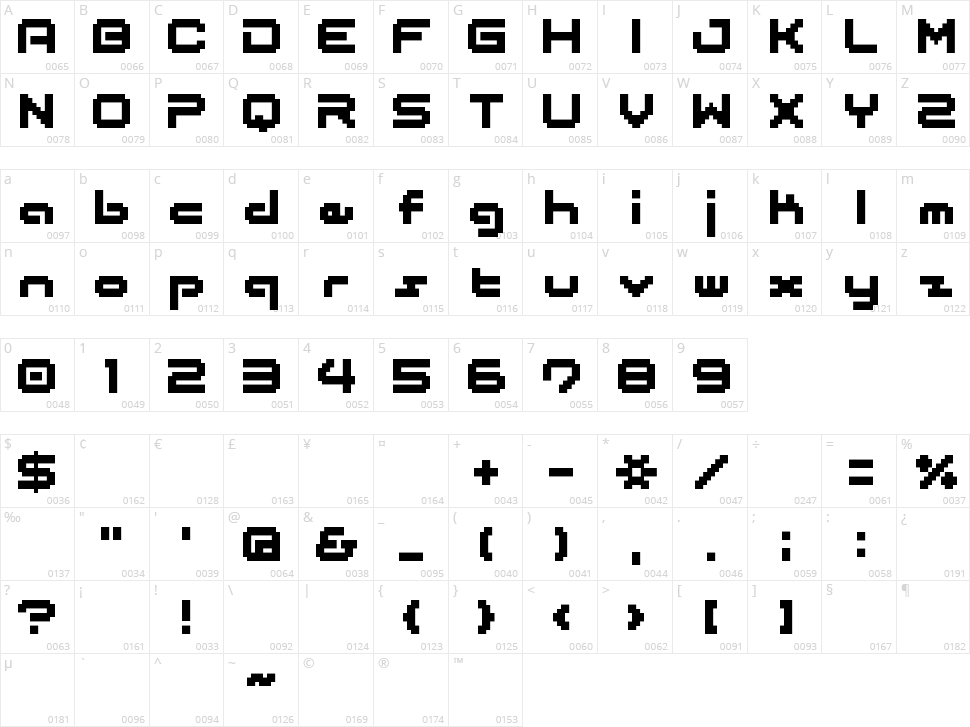 BM Japan Character Map