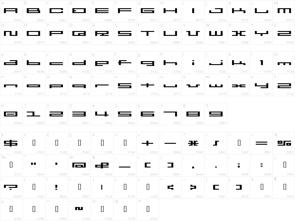 BM Press Character Map