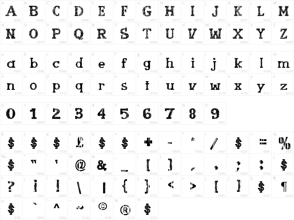 Booklet Cordel Character Map