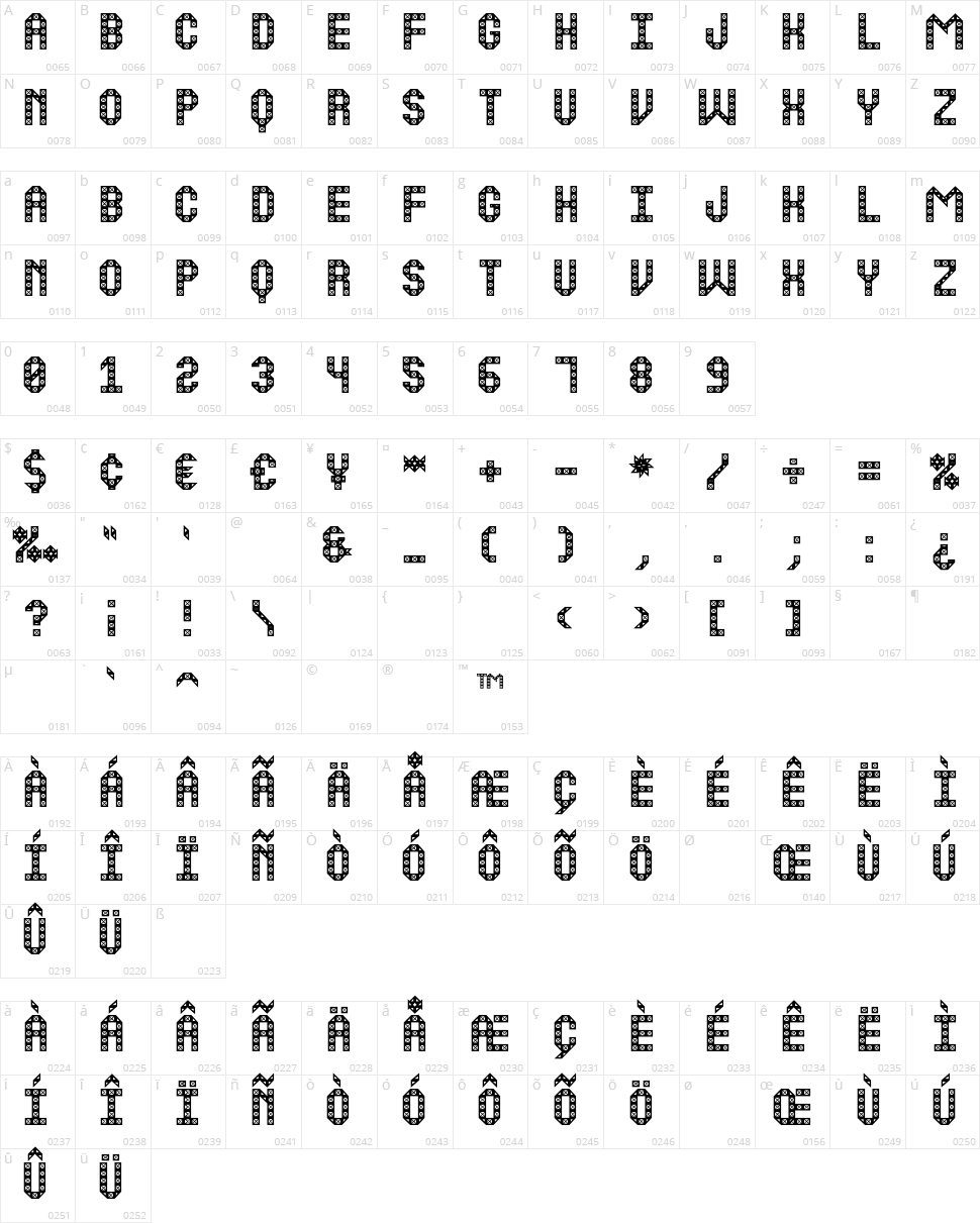 Boulding Work St Character Map