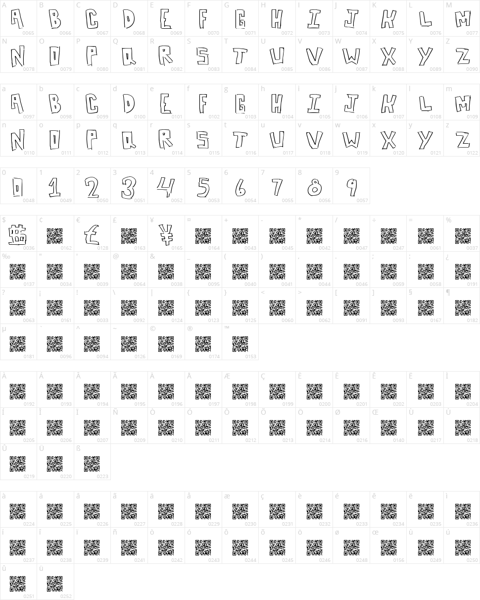 Box Lines Character Map