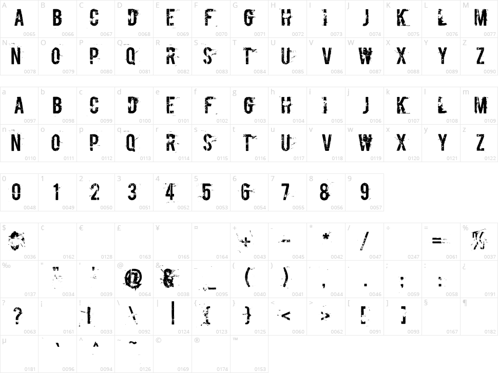 Boycott Character Map