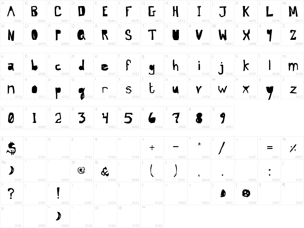 Brand New Day (Midnight) Character Map