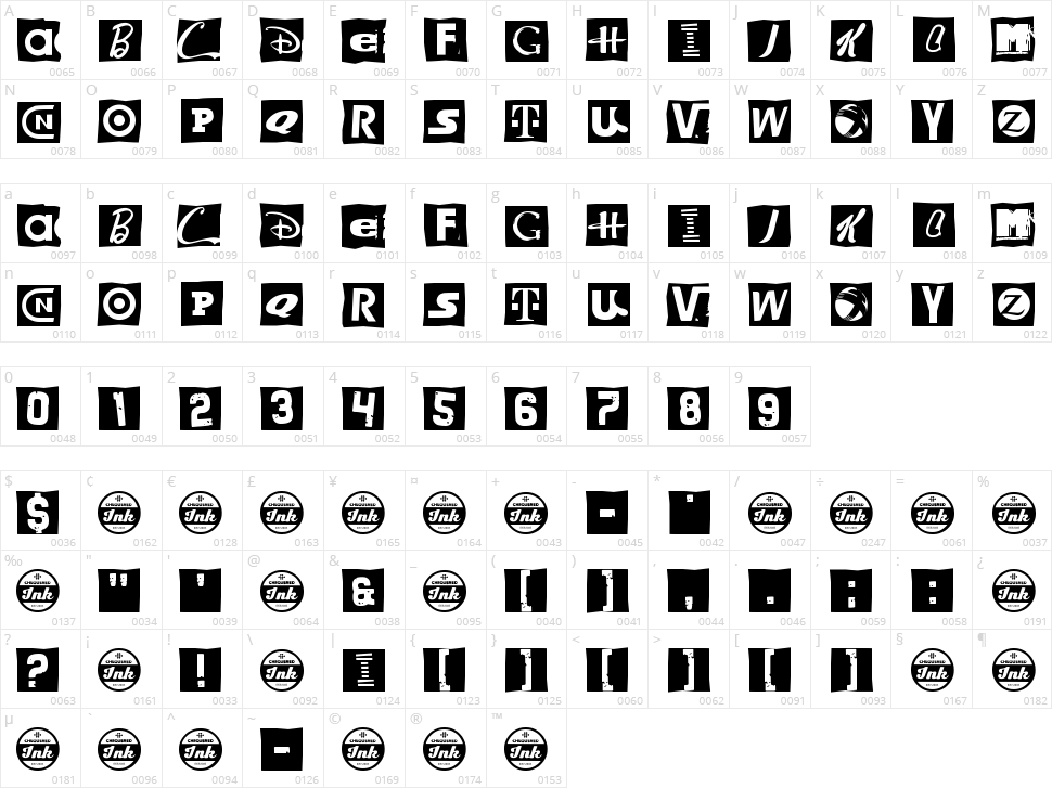 Brandsom Character Map