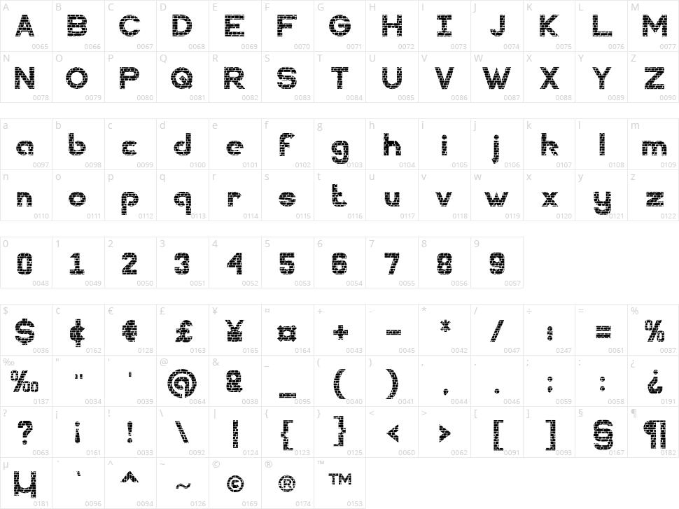 Brick Wall Character Map