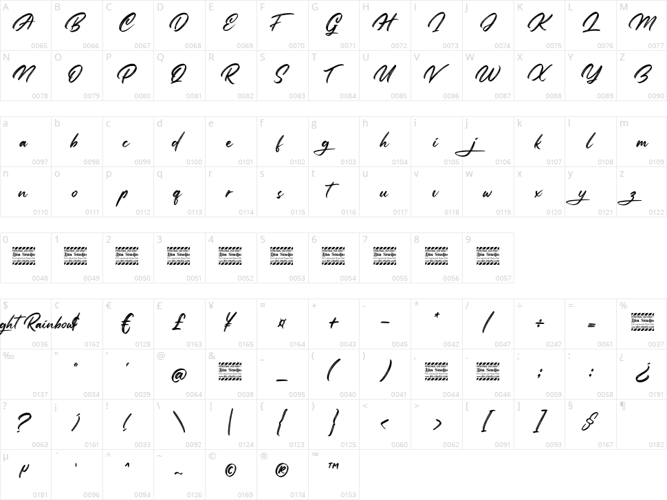 Bright Rainbow Character Map