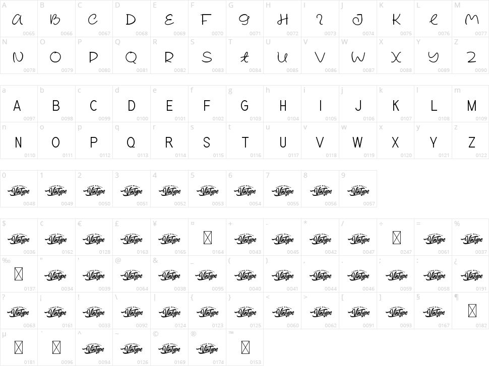 Bright Toon Character Map