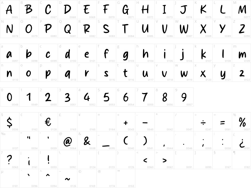 Bring Me Stick Character Map