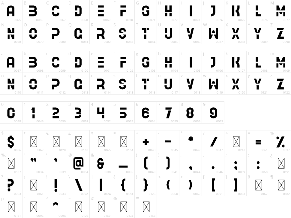 Broken Character Map