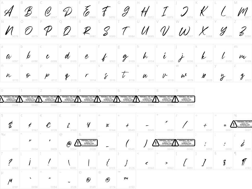 Bronskiy Character Map