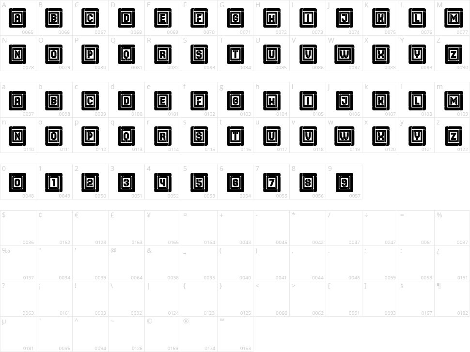 Browser Capitals Character Map