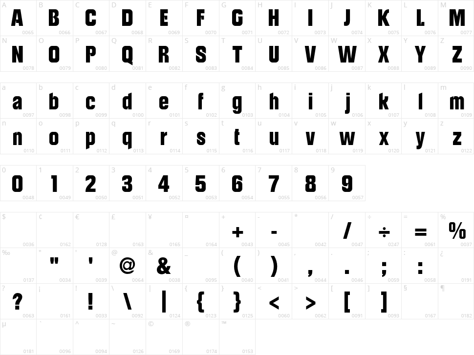 Bryson Character Map