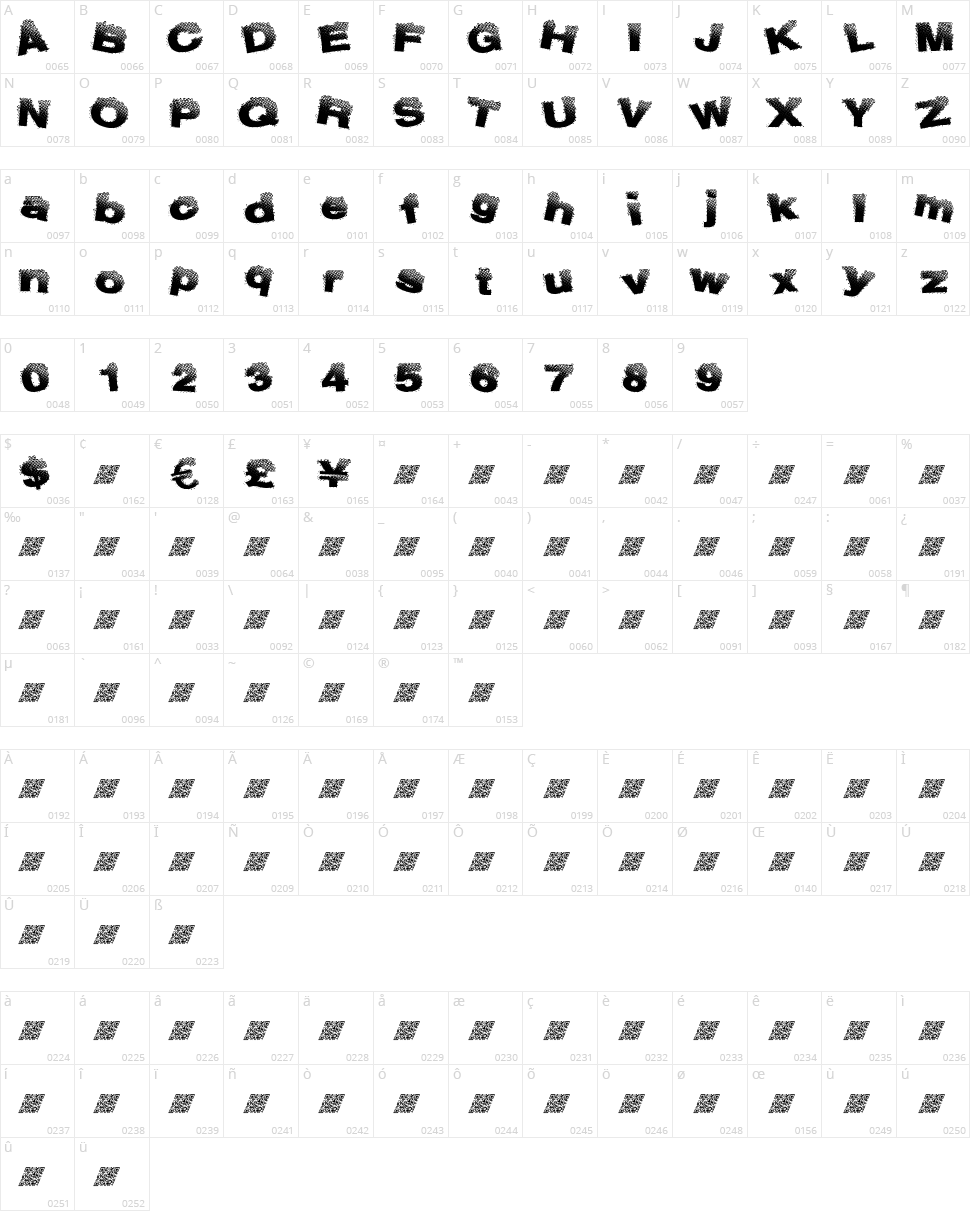 Bub Light Character Map