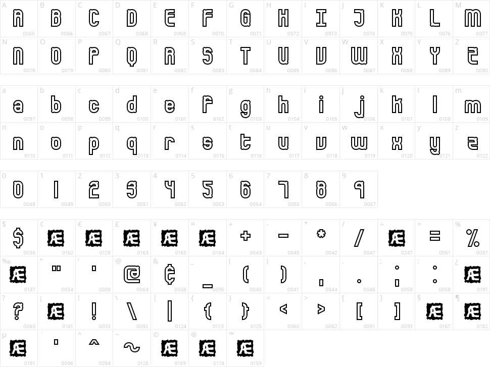 Bumped Character Map