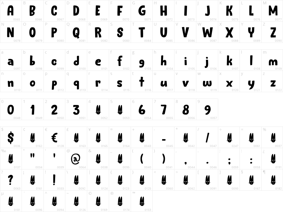 Bunny Daydream Character Map