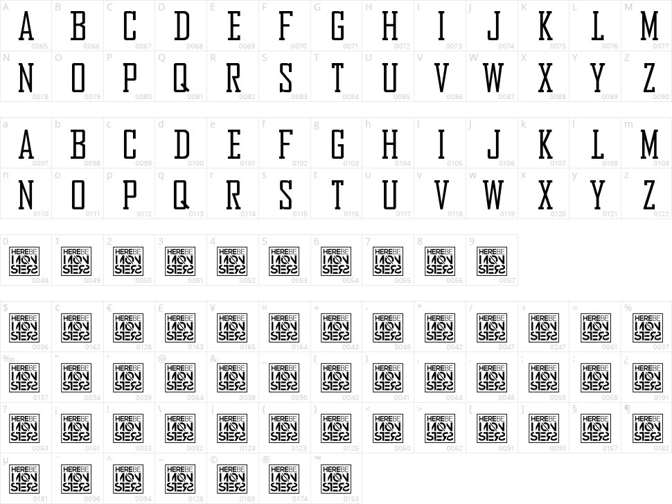 Bureau Character Map