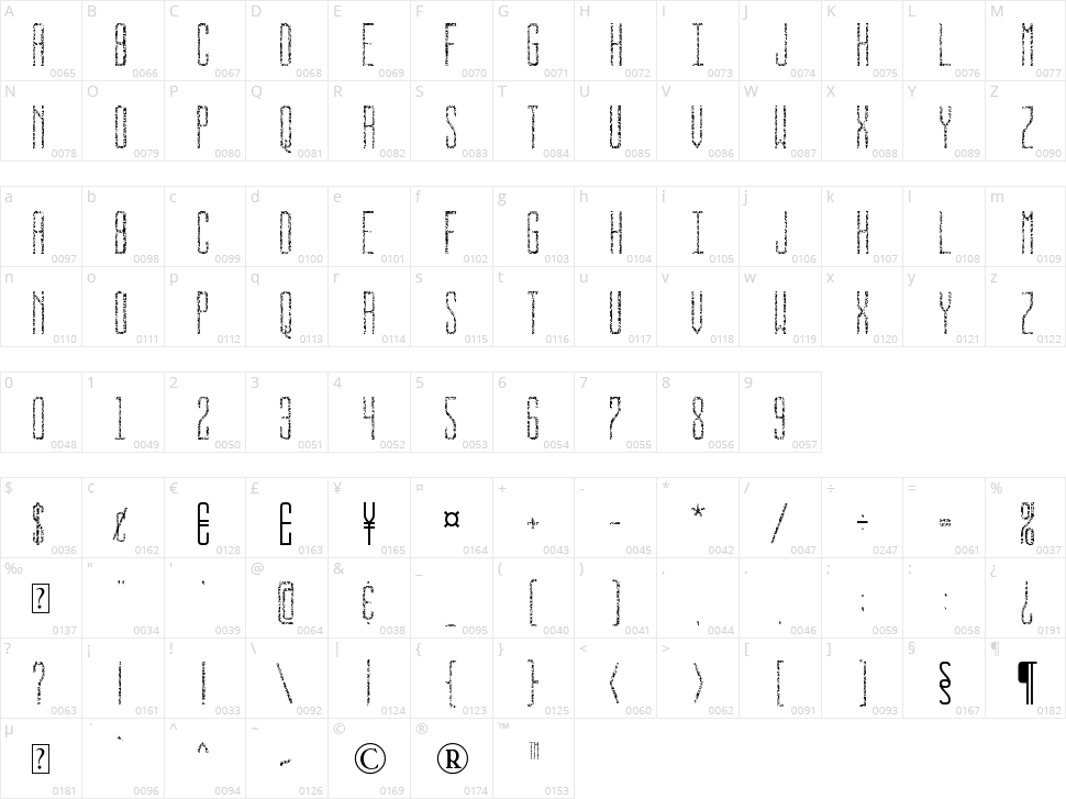 Bus Stop Worn Character Map