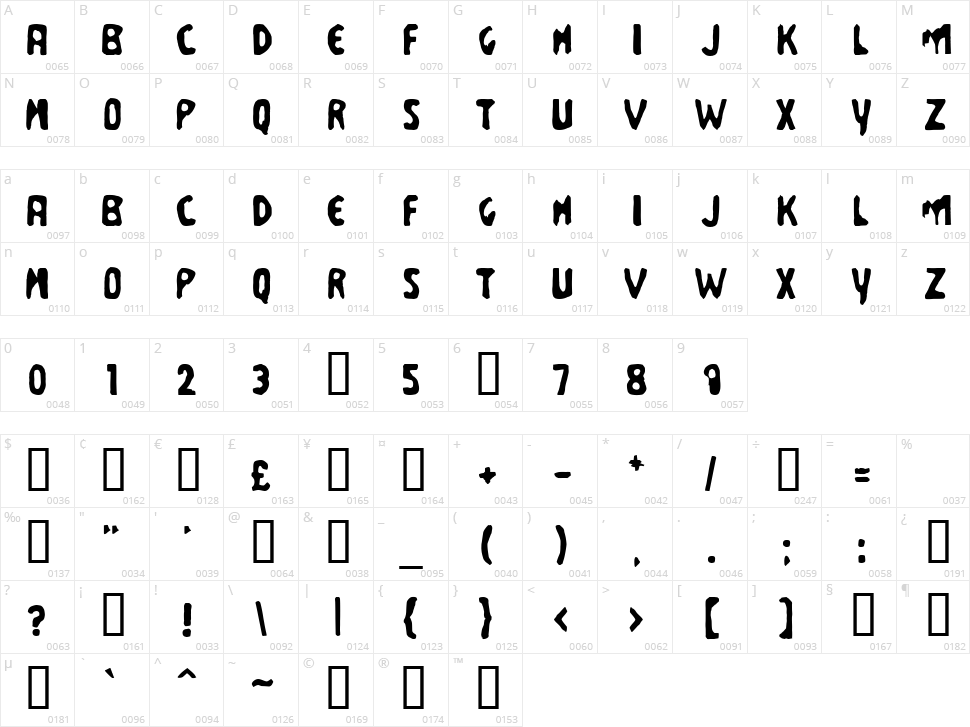 Business Suit Character Map
