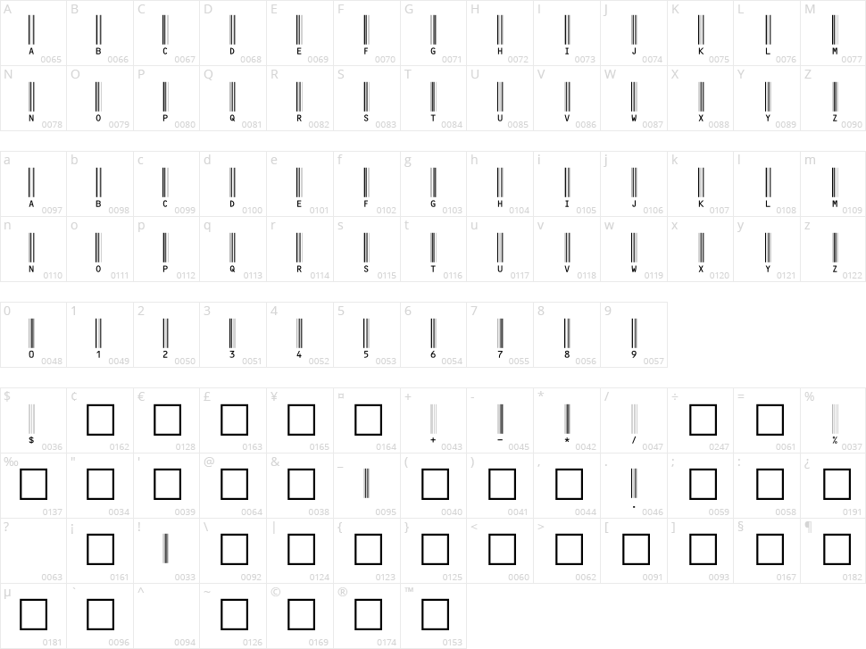 c39hrp48dhtt Character Map