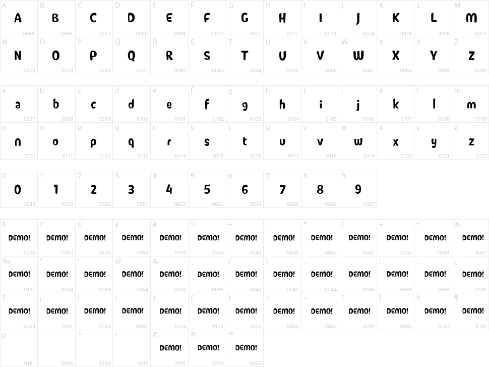 Caliny Character Map