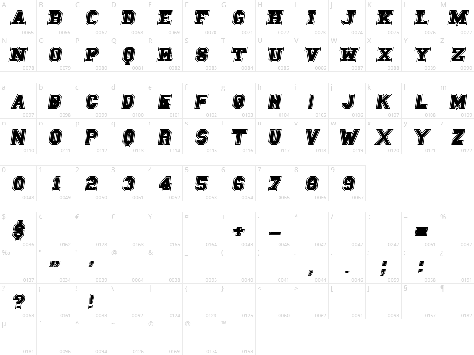Campus A Character Map