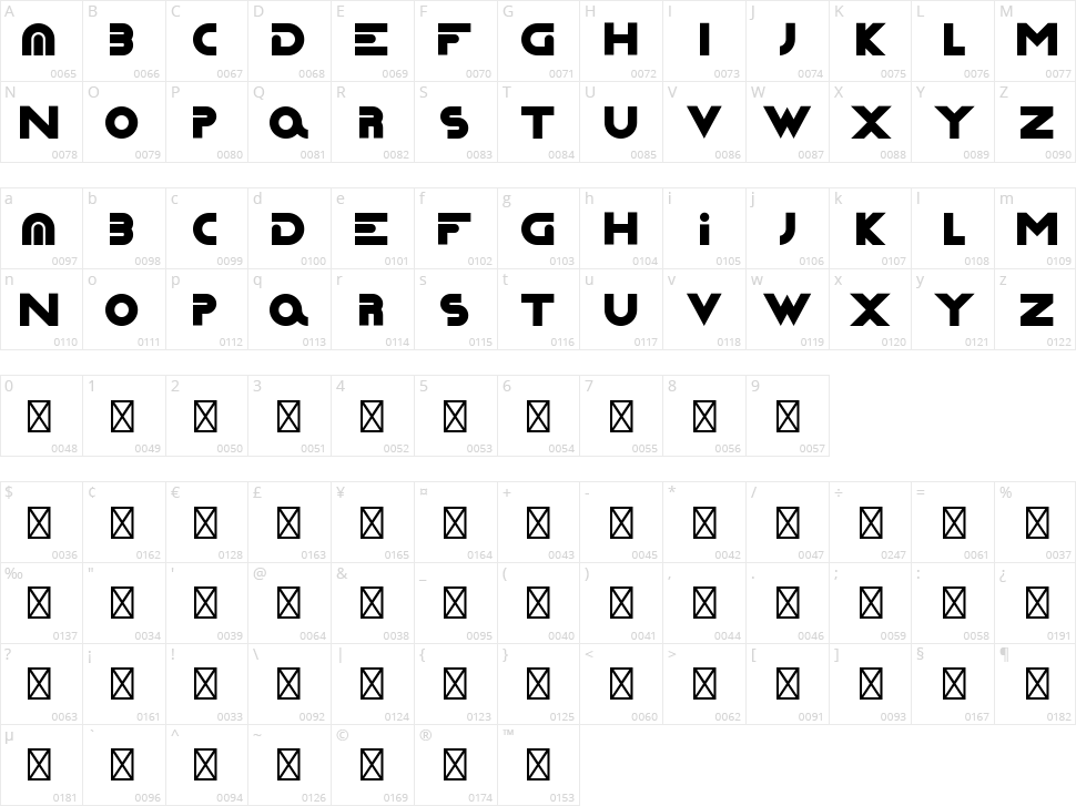 Capsture Character Map