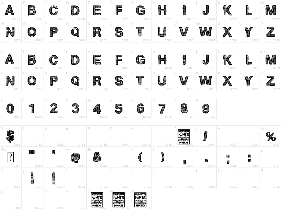 Cardinale 370 Character Map