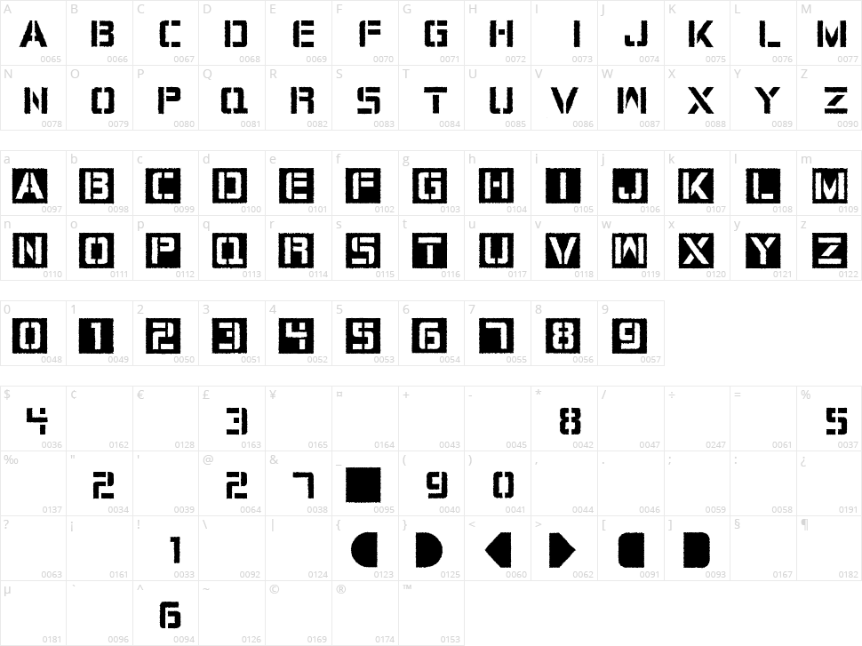 Cargo Bay Character Map