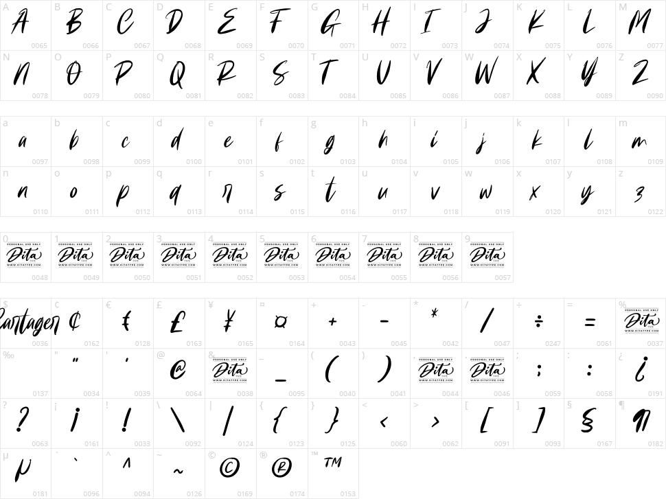 Cartager Character Map
