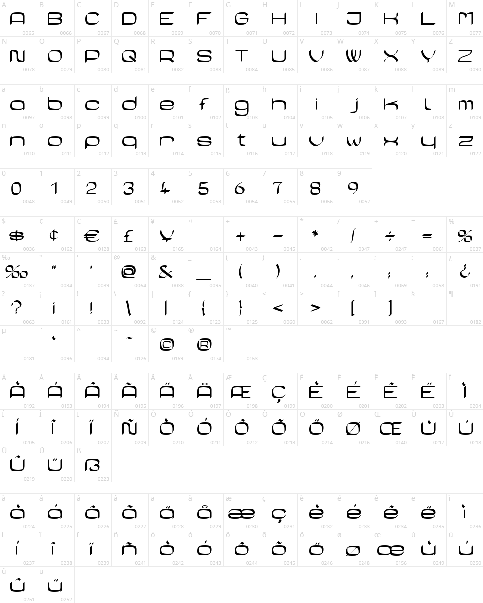 Casa Sans Character Map