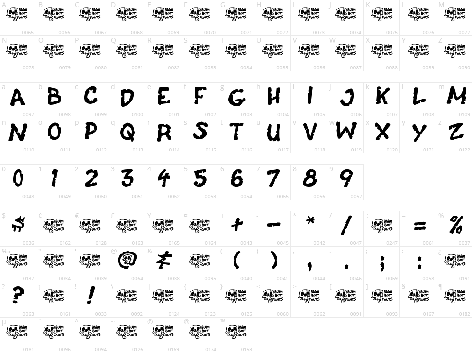 Casket Breath Character Map
