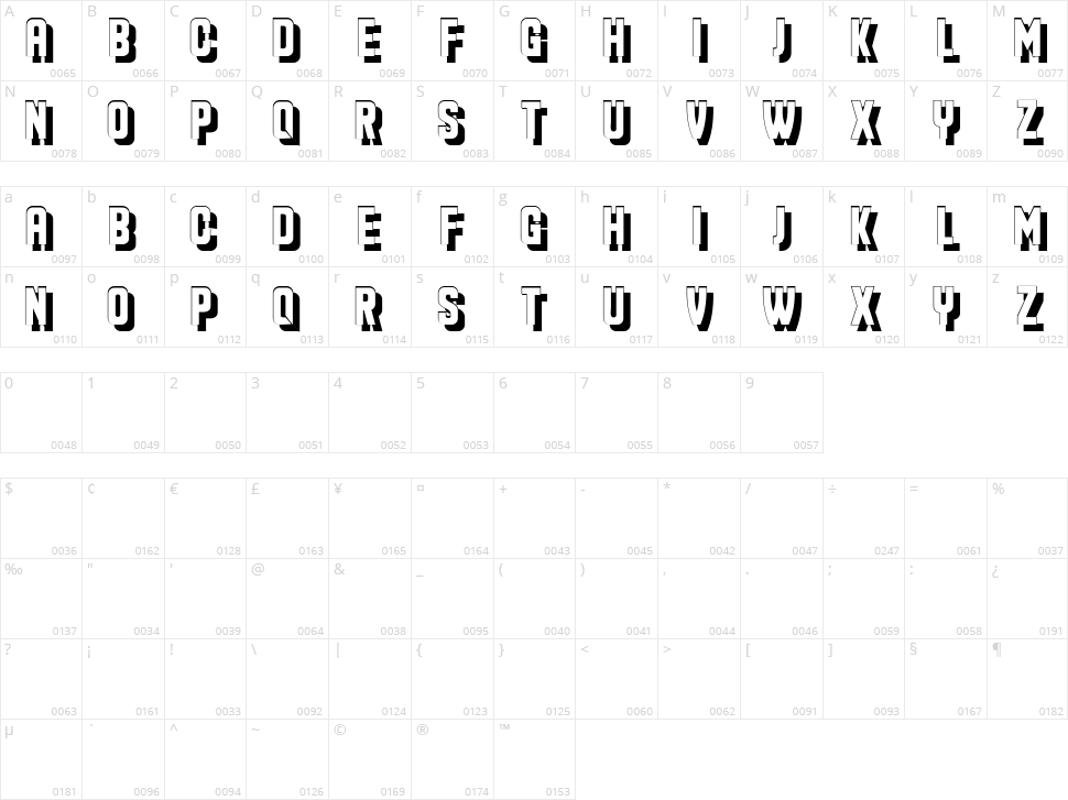 Cavernous Shadows Character Map