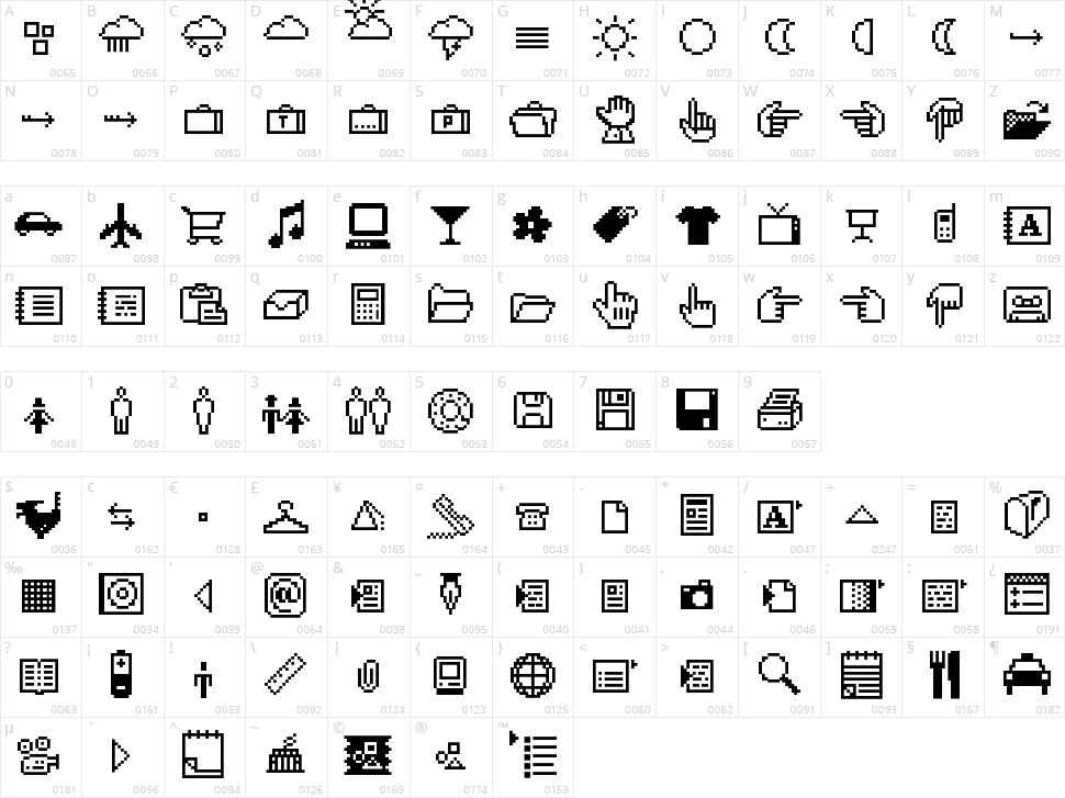 CD-Icons Character Map