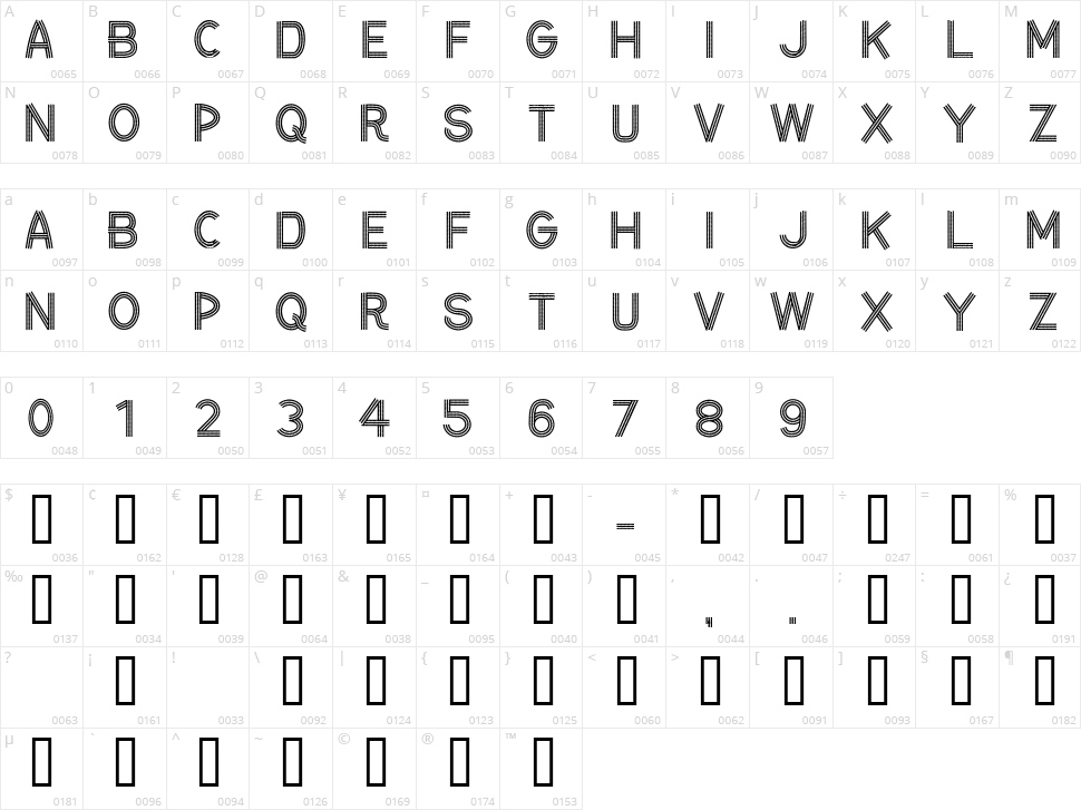 CF Ceinture Flechee Character Map