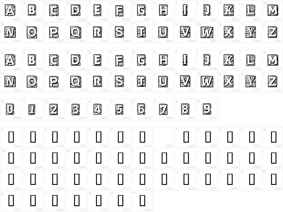 CF Cherokee Character Map