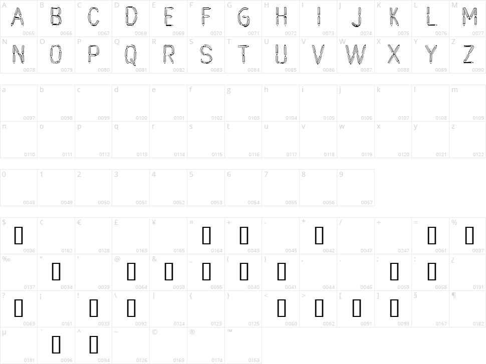 CF Crayons de plomb Character Map