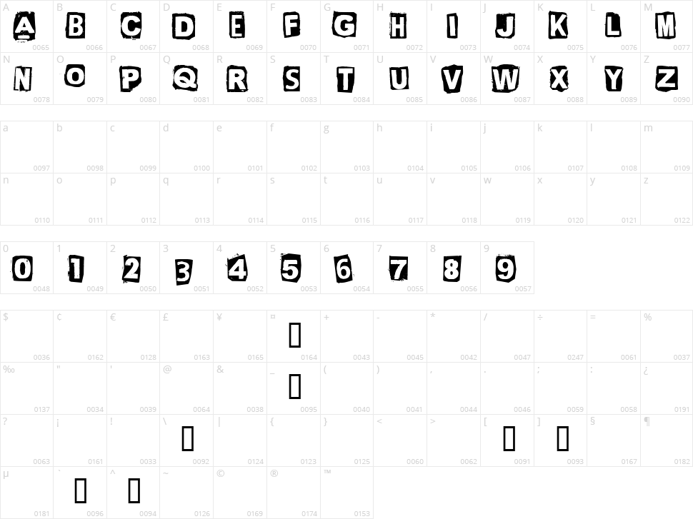 CF Green Corn Character Map
