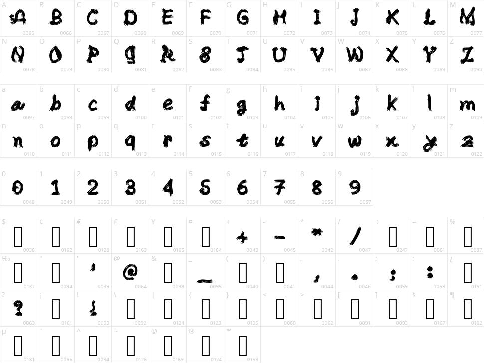 Chalk Drawings Character Map