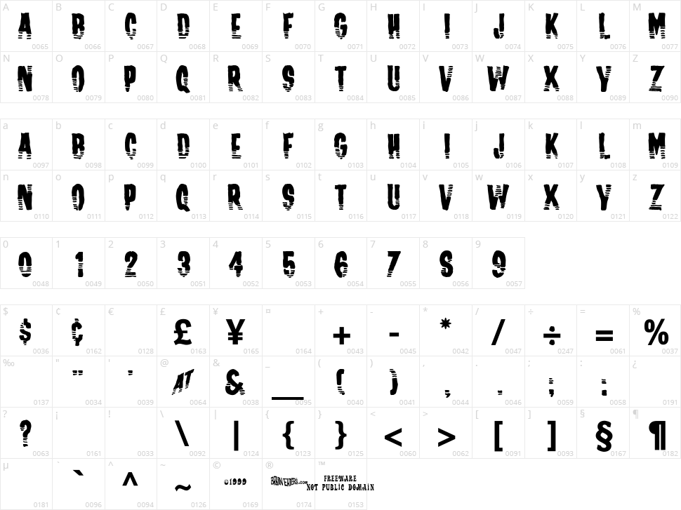 Channel Tuning Character Map